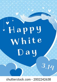 White Day Blue Banner (vertical)