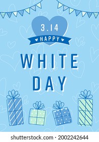 Blauer White Day-Banner (vertikal)