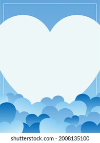 White Day Blue Frame (Vertical, Copy Space)