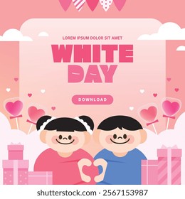 White Day Event Banner with Love