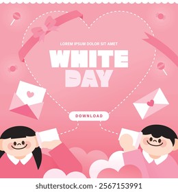 White Day Event Banner with Love