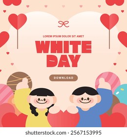 White Day Event Banner with Love