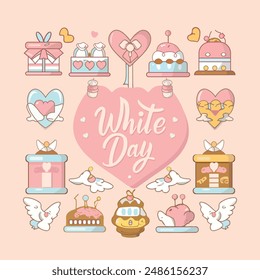 white day gift box vector design