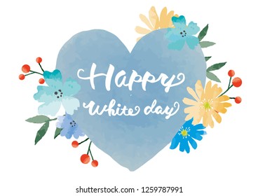 
White day heart frame