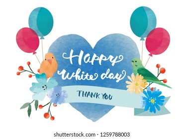 
White day heart frame