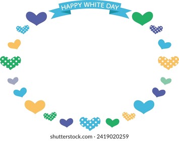 White day heart illustration frame material