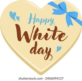 White day heart-shaped chocolate illustration