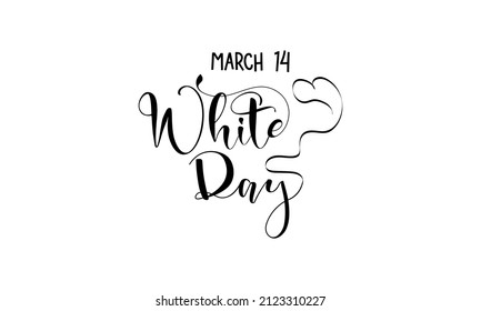 White Day. Japanese Valentine brush calligraphy concept vector template for banner, card, poster, background.