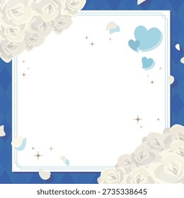 White Day white rose frame