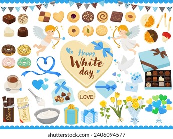 White day set vector illustration