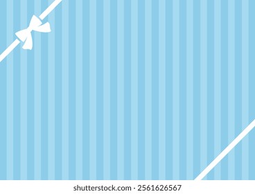  White Day simple ribbon frame, striped background illustration
