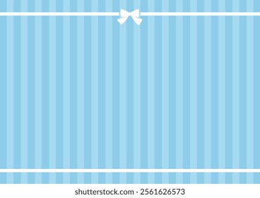  White Day simple ribbon frame, striped background illustration.
