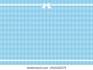 White Day simple ribbon frame diamond pattern background illustration.