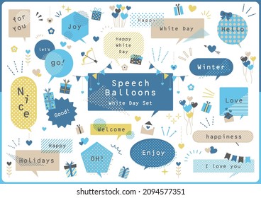 White Day Speech Balloon Set