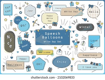 White Day Speech Balloon Set