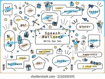 White Day Speech Balloon Set