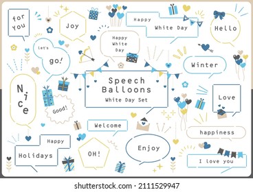 White Day Speech Balloon Set
