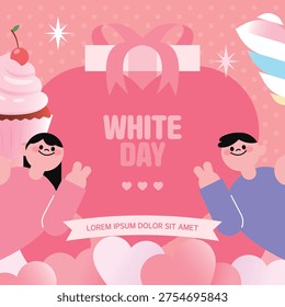 White Day template with love