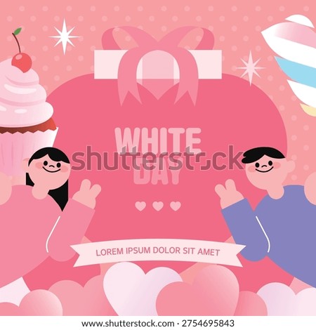 White Day template with love