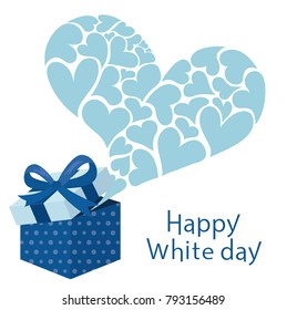 White day vector illustration with gift box.