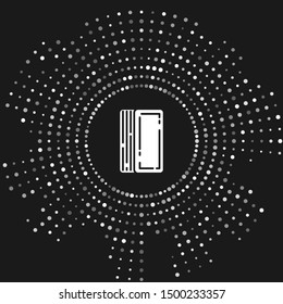 White Deck of playing cards icon isolated on grey background. Casino gambling. Abstract circle random dots. Vector Illustration