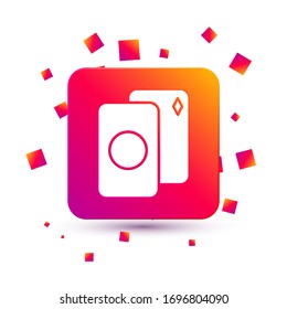 White Deck of playing cards icon isolated on white background. Casino gambling. Square color button. Vector Illustration