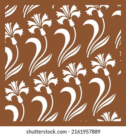 White decorative die cut seamless pattern