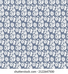 white decorative flower pattern on a gray background