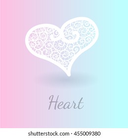 white decorative heart gradient pink blue