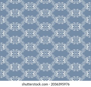 white decorative openwork pattern on a gray background
