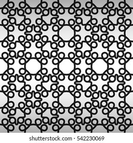 White decorative seamless pattern in fractal style. Complex mosaic repeatable backdrop. Retro design. Bright, graphic design for game, web, carpet or other purpose.