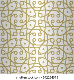 White decorative seamless pattern in tribal style. Colorful, symmetric design for surface, carpet, fabric or other purpose. Actual decor. Equable tessellated repeatable backdrop.