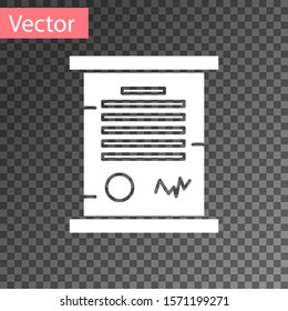 White Decree, paper, parchment, scroll icon icon isolated on transparent background.  Vector Illustration