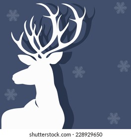 White deer on a dark background