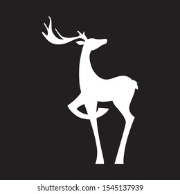 white deer, vector logo icon