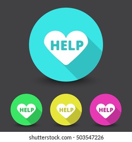 White Defibrillator  icon in different colors set