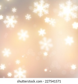 White defocused snowflakes on glow background. Christmas banners. Vector illustration