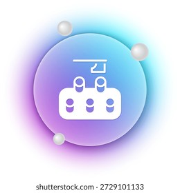 White Deforestation icon isolated on white background. Chopping forest, destruction of wood. Danger for ecology and air pollution. Blue and purple gradient circle background. Vector