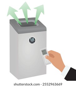 Desumidificador branco isolado. ilustração vetorial