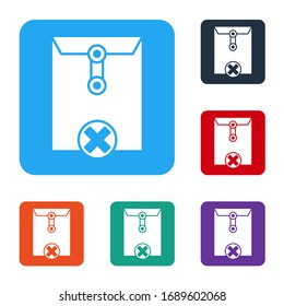 Weiß Entf ein Umschlag-Symbol einzeln auf weißem Hintergrund. Löschen oder Fehlermeldung. Melden Sie sich an. Abgelehnte Post. Die Symbole werden in den Tasten für das Farbquadrat eingestellt. Vektorillustration-Illustration