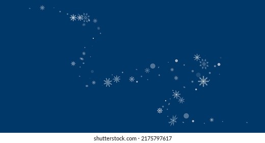 White delicate openwork snowflakes are scattered on a blue background. Festive background, postcard design, wallpaper