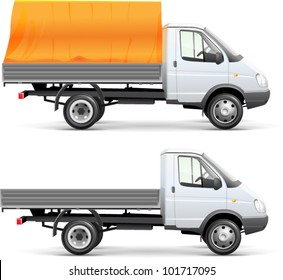 White delivery car isolated with vector clipping path included