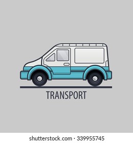 White delivery icon. Flat style. Clean vector illustration