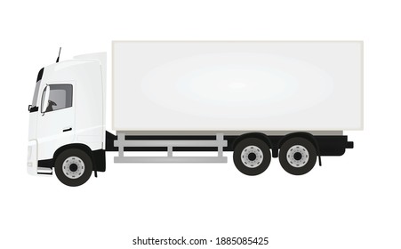 White delivery truck. vector illustration