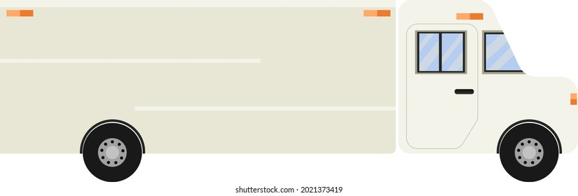 Camión de entrega blanca, ilustración, vector sobre fondo blanco.