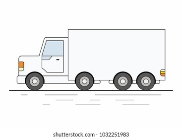 White Delivery Van on white background