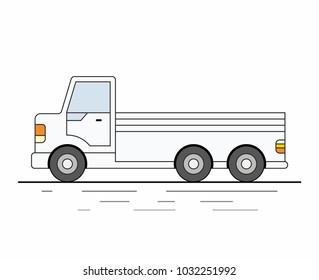 White Delivery Van on white background