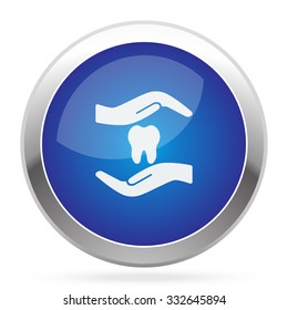 White Dental Care icon on blue web app button
