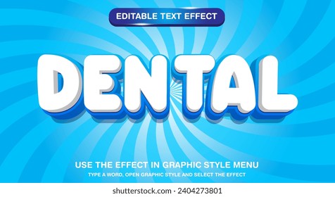 Plantilla de efecto de texto modificable dental de color blanco