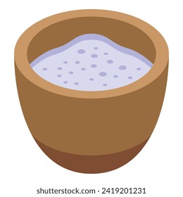 White dental powder icon isometric vector. Oral cream. Cosmetic paste